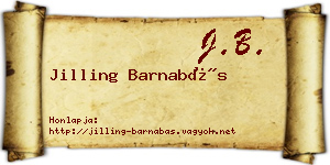 Jilling Barnabás névjegykártya